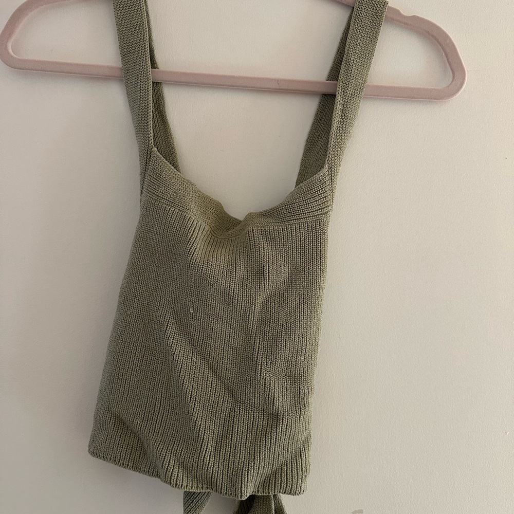 Aritzia Stylish Olive Green Knit Tank Top